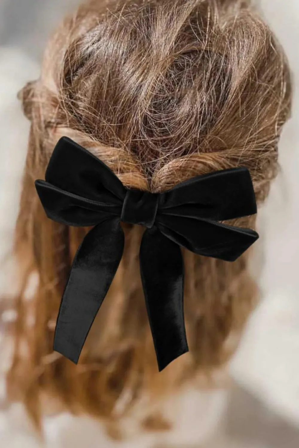 Sale Dear-Lover Velvet Bowknot Frenchy Girl Fashion Hair Clip Black