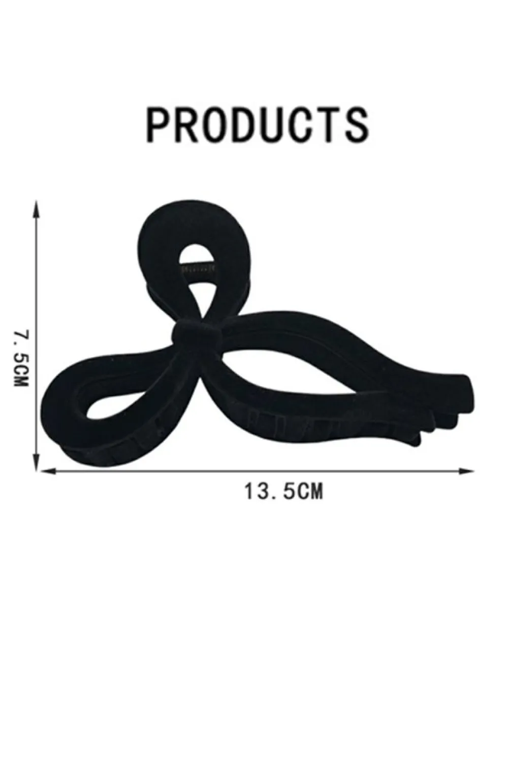 New Dear-Lover Velvet-Flocked Bow Shape Claw Clip Black