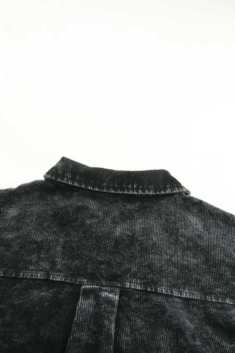 Hot Dear-Lover Vintage Distressed Mineral Wash Oversized Shacket Black