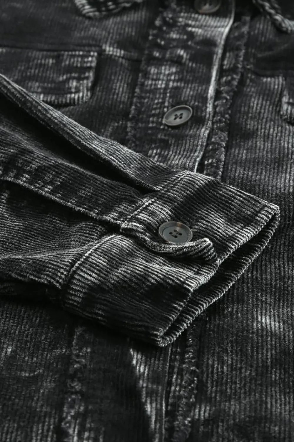 Hot Dear-Lover Vintage Distressed Mineral Wash Oversized Shacket Black