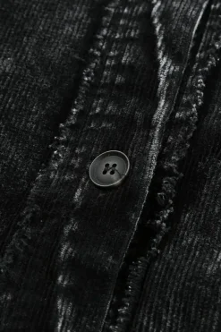 Hot Dear-Lover Vintage Distressed Mineral Wash Oversized Shacket Black
