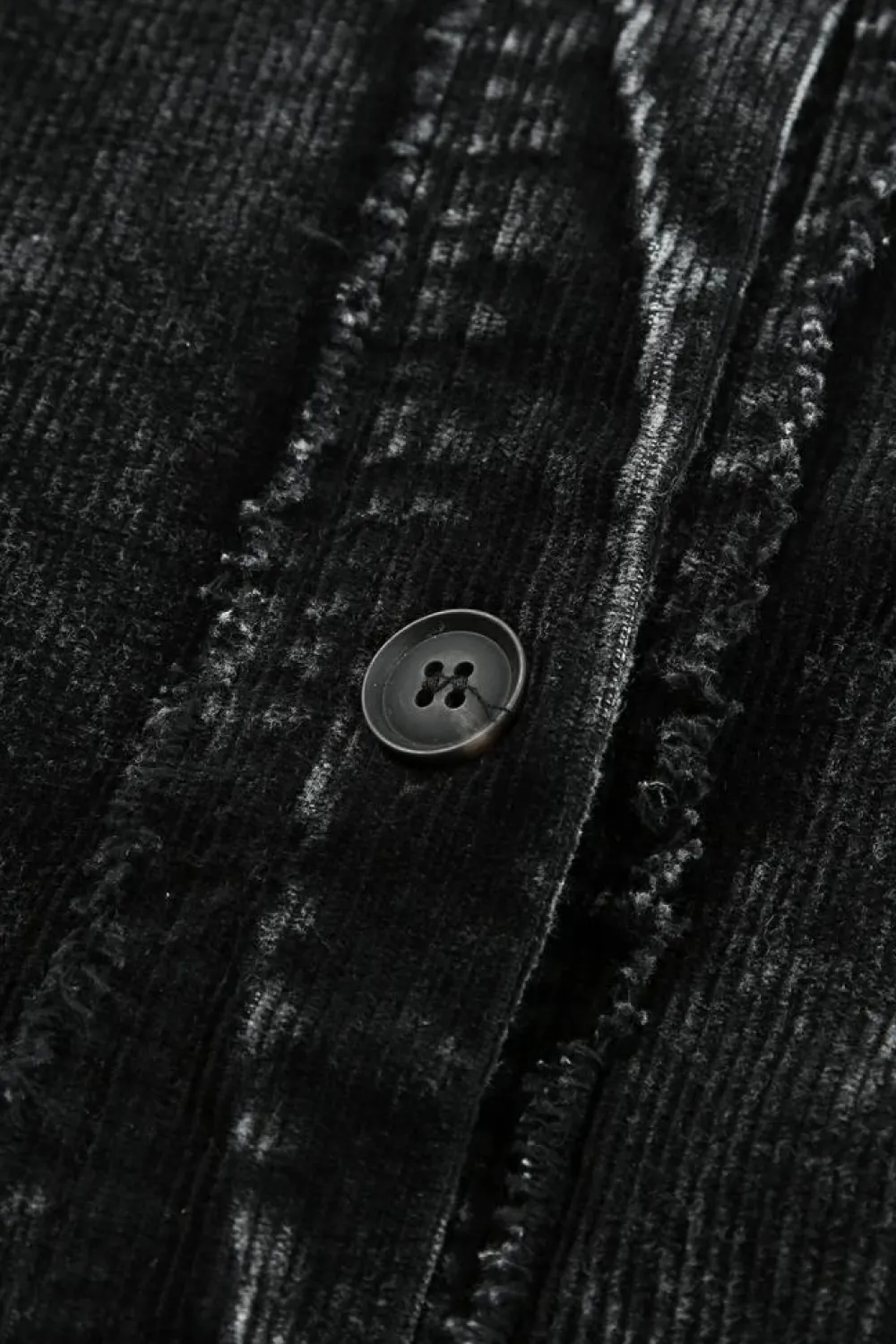 Hot Dear-Lover Vintage Distressed Mineral Wash Oversized Shacket Black