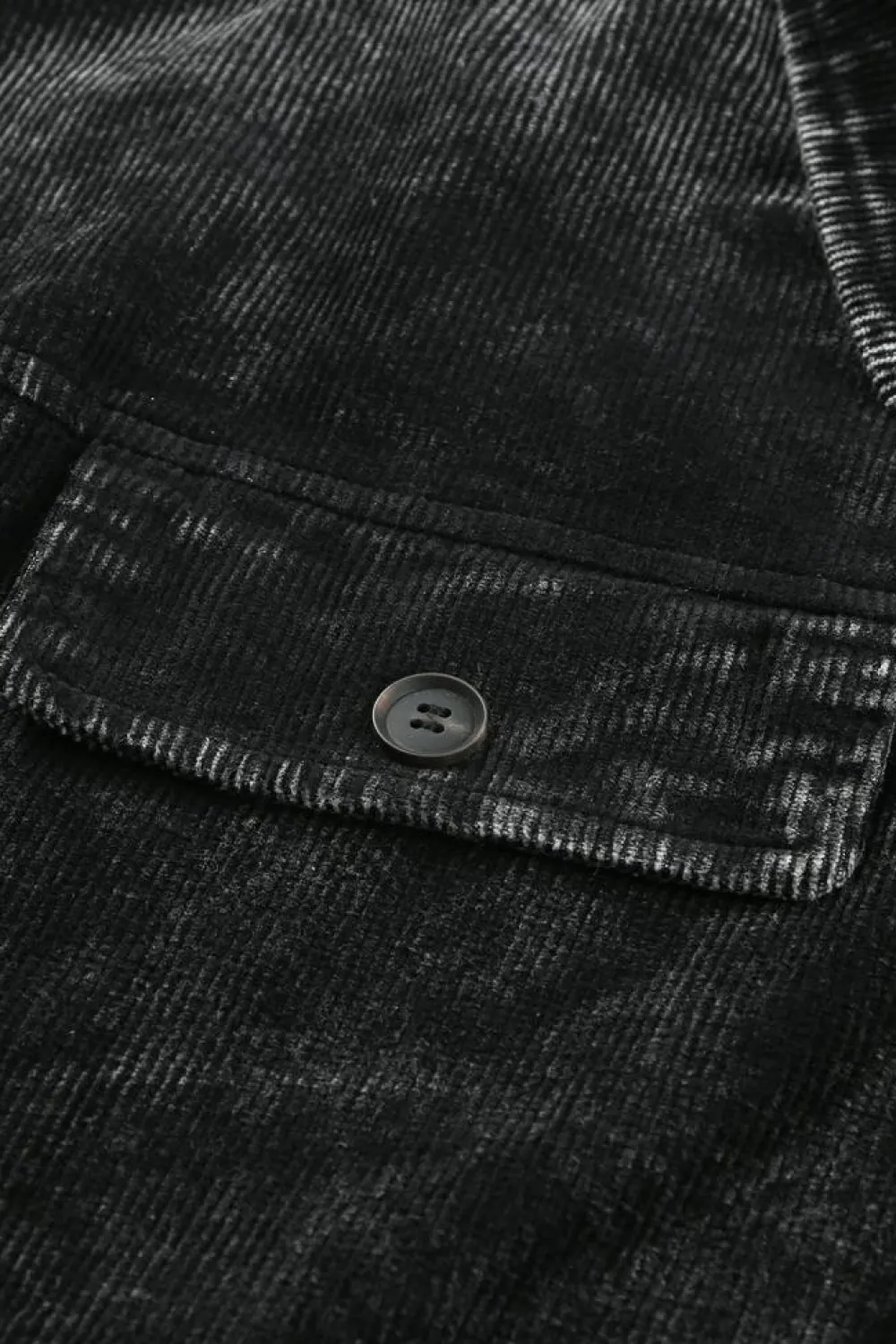 Hot Dear-Lover Vintage Distressed Mineral Wash Oversized Shacket Black