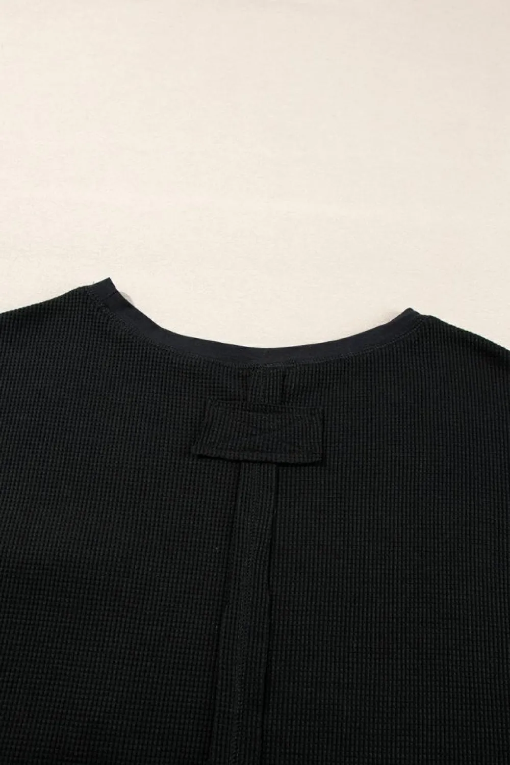 Best Dear-Lover Waffle Knit Oversize Tee and Shorts Set Black