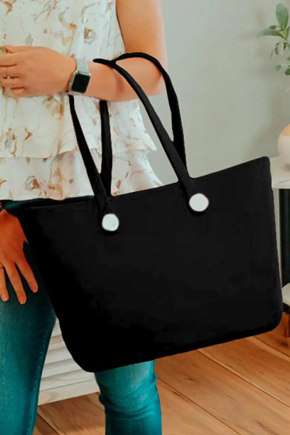 Discount Dear-Lover Waterproof Self-assembly Detachable Straps EVA Tote Bag Black