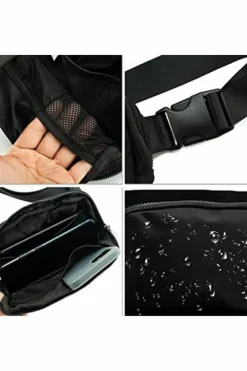 Clearance Dear-Lover Waterproof Zipped Crossbody Chest Bag 20*5*14cm Black