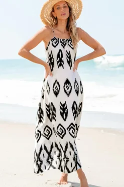 Outlet Dear-Lover Western Aztec Printed Fashion Vacation Sundress Black