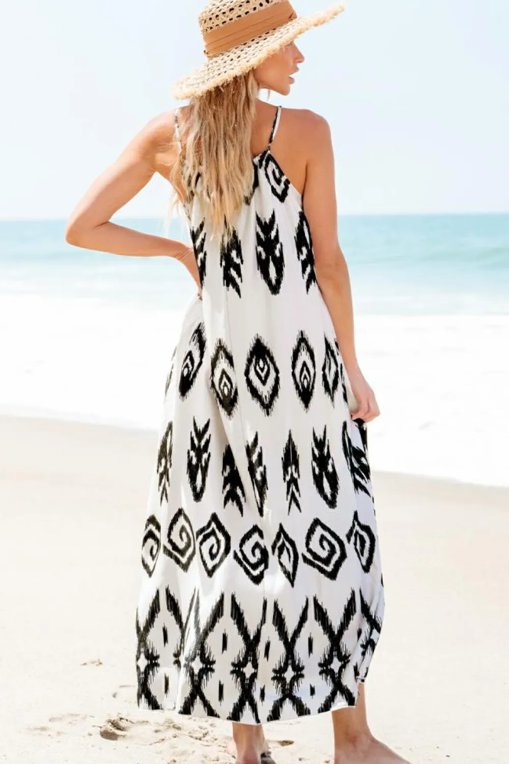 Outlet Dear-Lover Western Aztec Printed Fashion Vacation Sundress Black