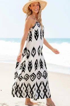 Outlet Dear-Lover Western Aztec Printed Fashion Vacation Sundress Black