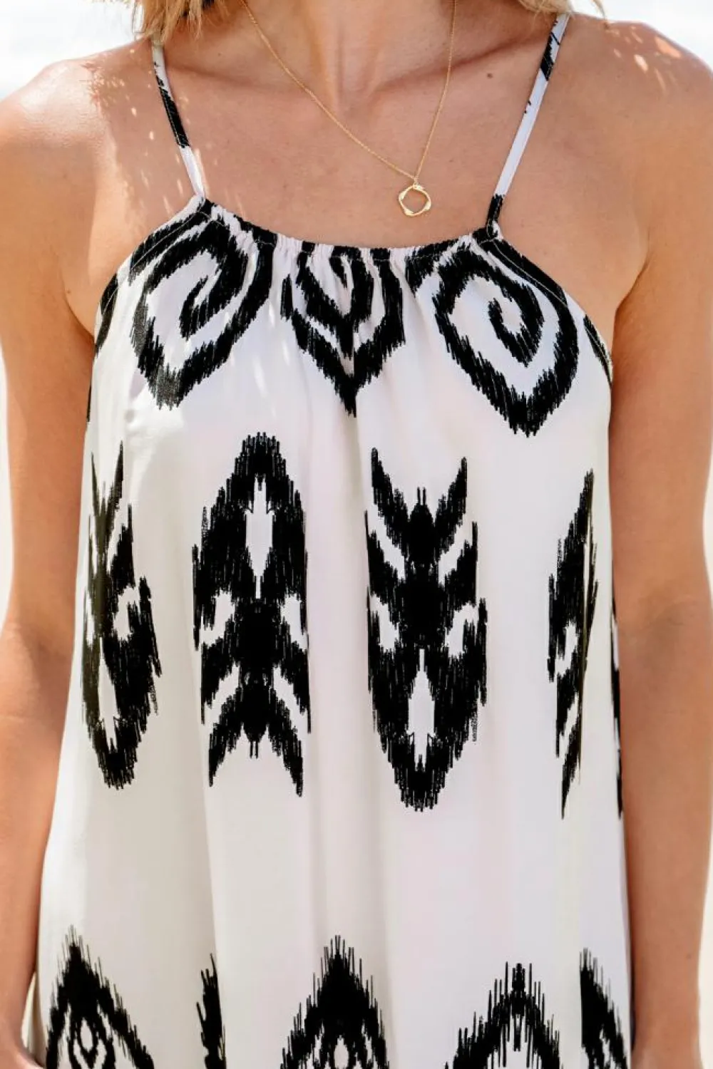 Outlet Dear-Lover Western Aztec Printed Fashion Vacation Sundress Black
