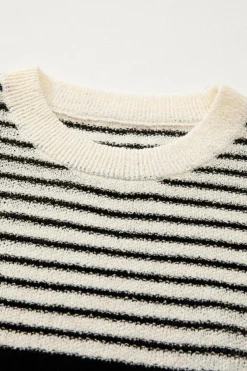 Outlet Dear-Lover Striped O Neck Sweater Vest Black white