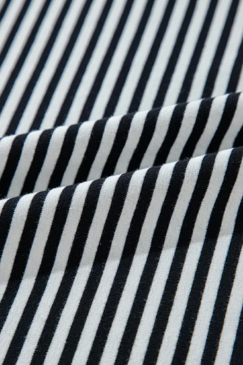 Clearance Dear-Lover Striped Patchwork 3/4 Sleeve Oversize Top Black white