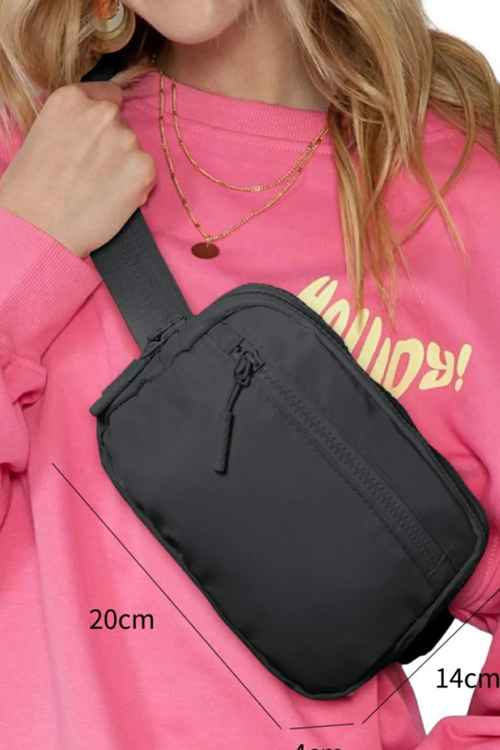 Online Dear-Lover Wide Belt Zipped Square Crossbody Bag Black