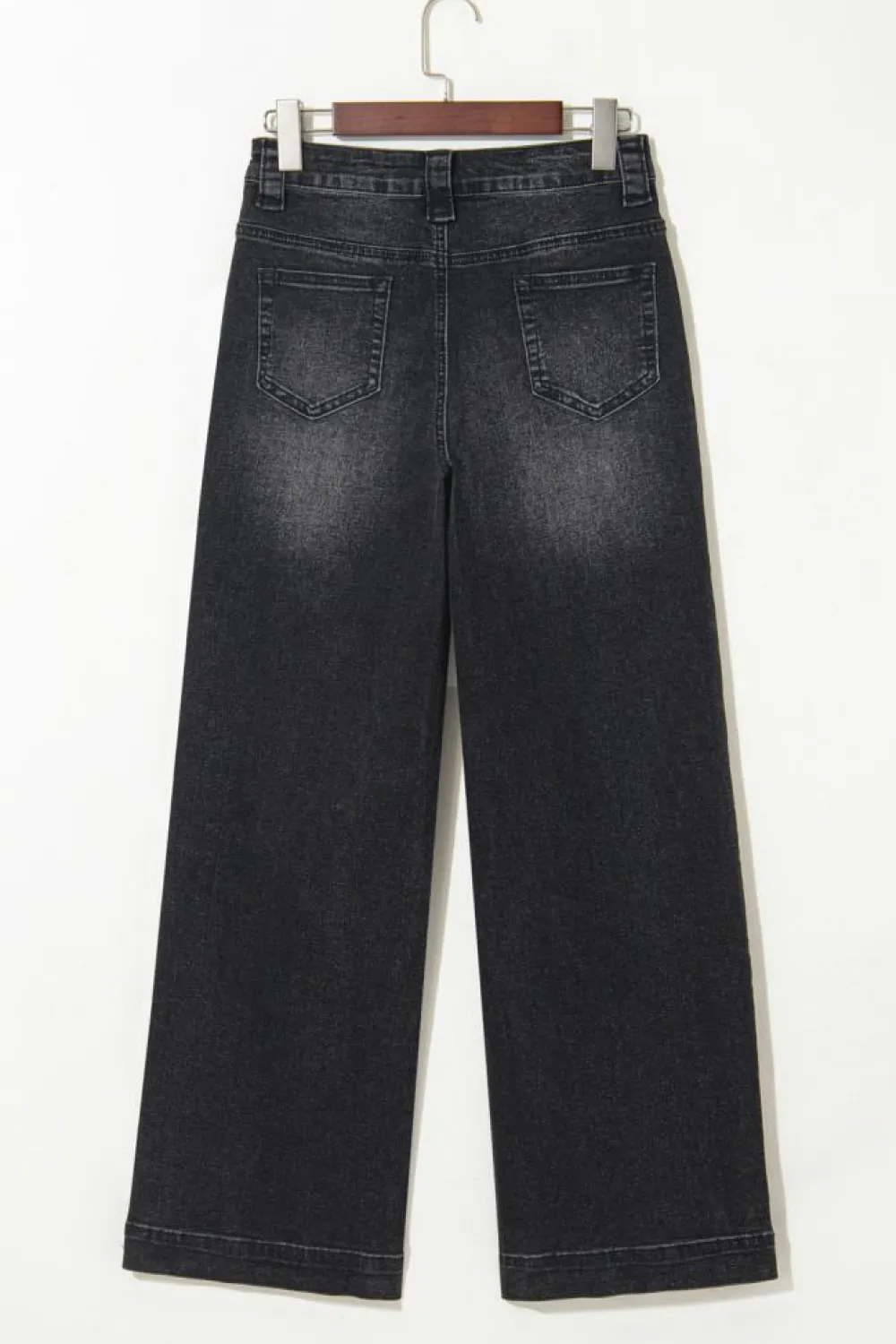 Online Dear-Lover Wide Leg Pocketed High Waist Jeans Black
