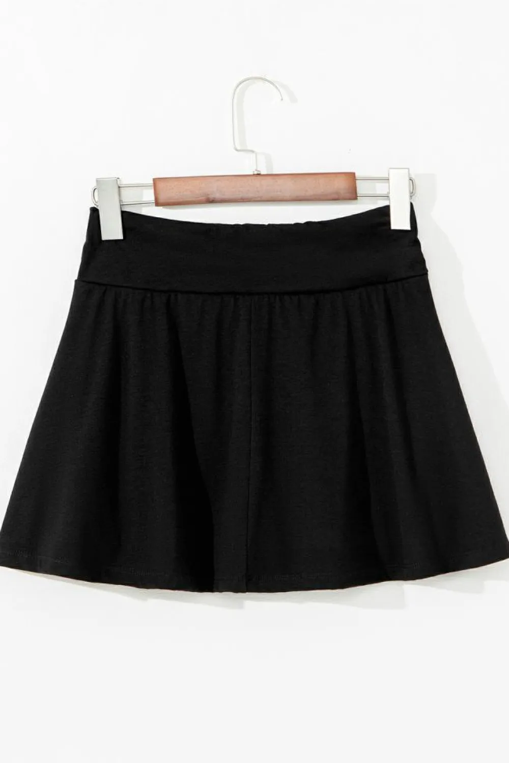 Online Dear-Lover Wide Waistband Ruched Skort Black