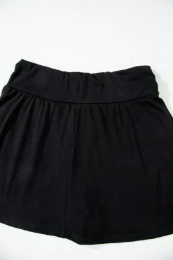 Online Dear-Lover Wide Waistband Ruched Skort Black
