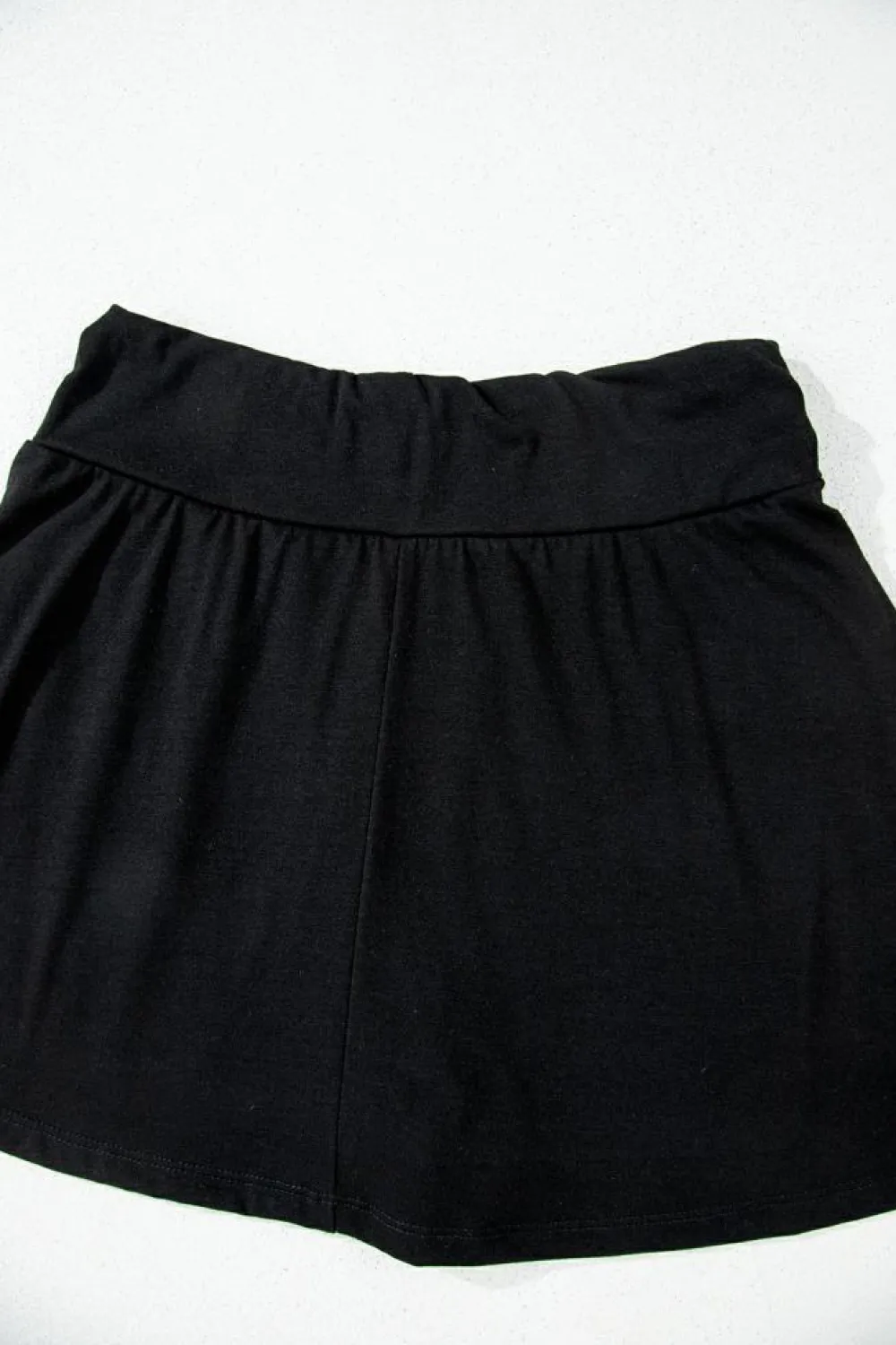 Online Dear-Lover Wide Waistband Ruched Skort Black
