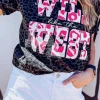 Discount Dear-Lover WILD like the WEST Leopard Tee Black