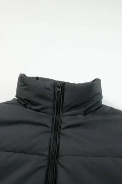 Best Dear-Lover Zip Up Drawstring Hem Puffer Jackets Black