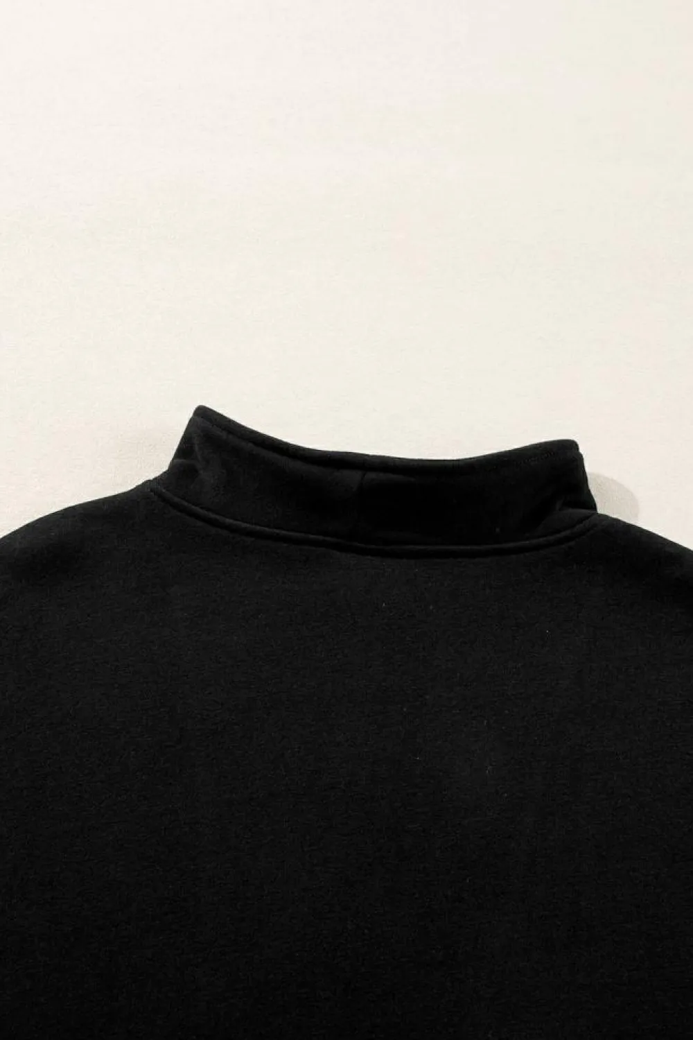 Clearance Dear-Lover Zip-up Stand Neck Kangaroo Pocket Sweatshirt Black