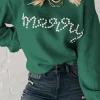 Outlet Dear-Lover Pearl Beaded Merry Casual Sweater Blackish Green