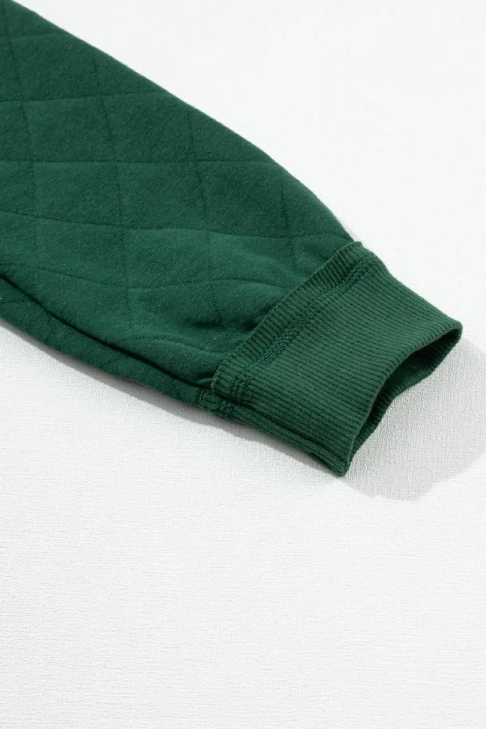 Sale Dear-Lover Quilted Patchwork Exposed Seam Hoodie Blackish Green