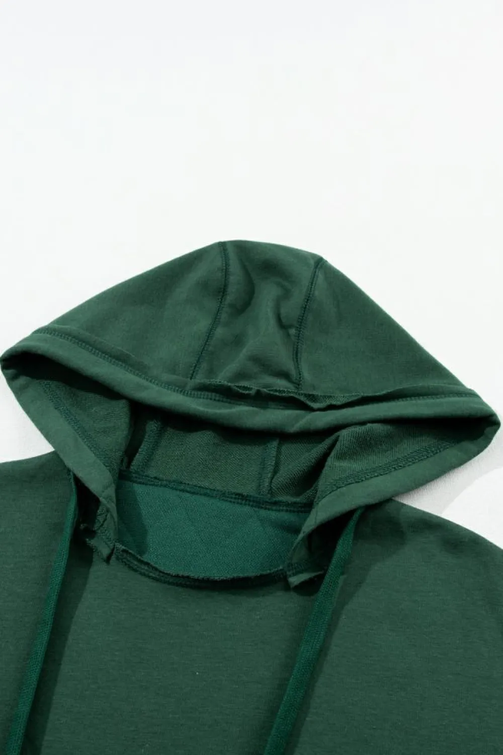 Sale Dear-Lover Quilted Patchwork Exposed Seam Hoodie Blackish Green
