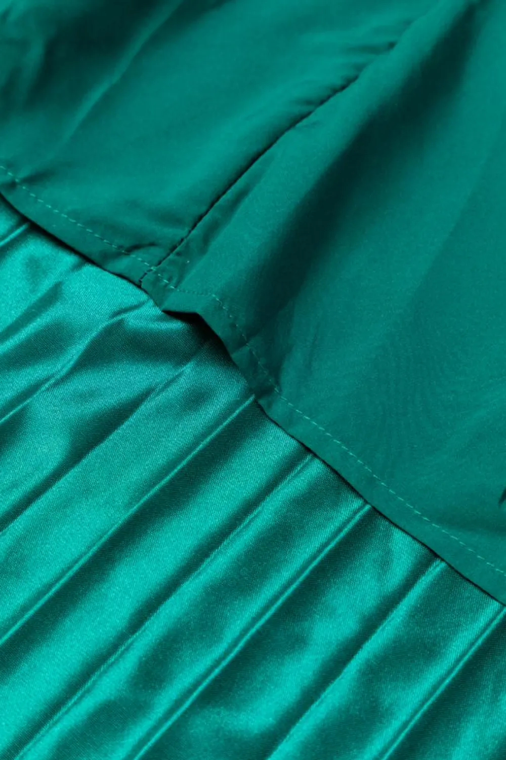 Best Dear-Lover Satin Elastic Waist Pleated Maxi Skirt Blackish Green