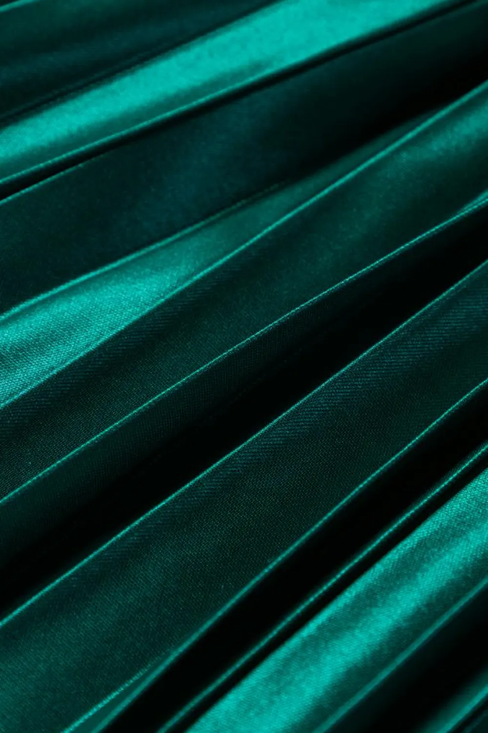 Best Dear-Lover Satin Elastic Waist Pleated Maxi Skirt Blackish Green