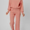New Dear-Lover Ribbed Knit Drop Shoulder Pocketed Two Piece Lounge Set Blossom