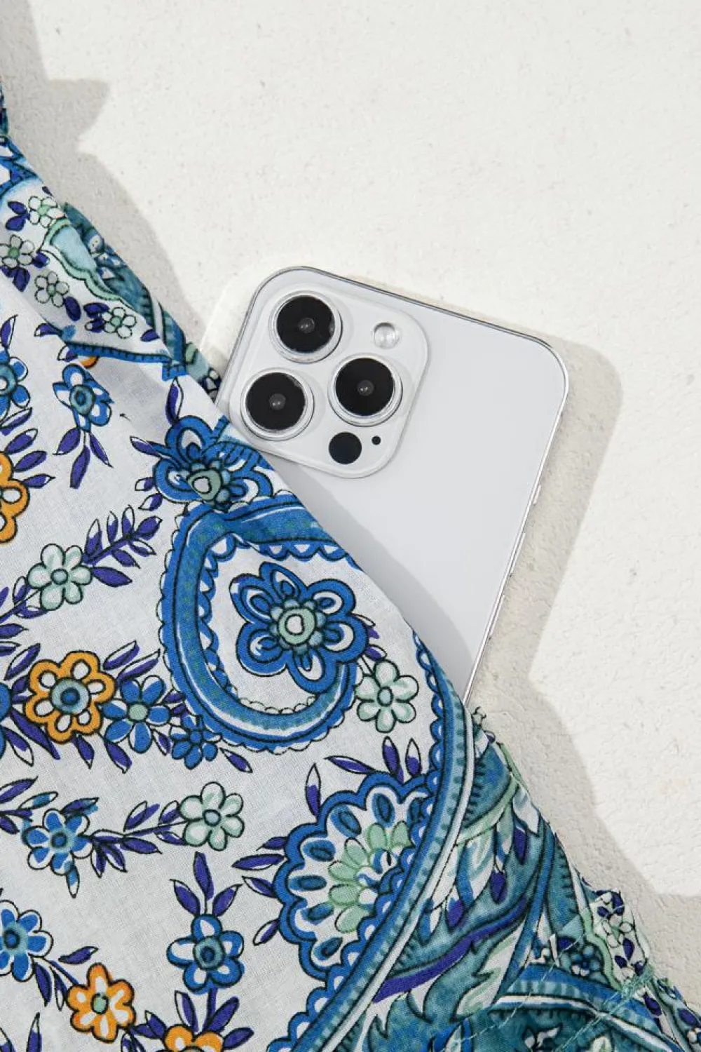 Best Dear-Lover Bohemian Paisley Floral V Neck Short Sleeve Mini Dress Blue
