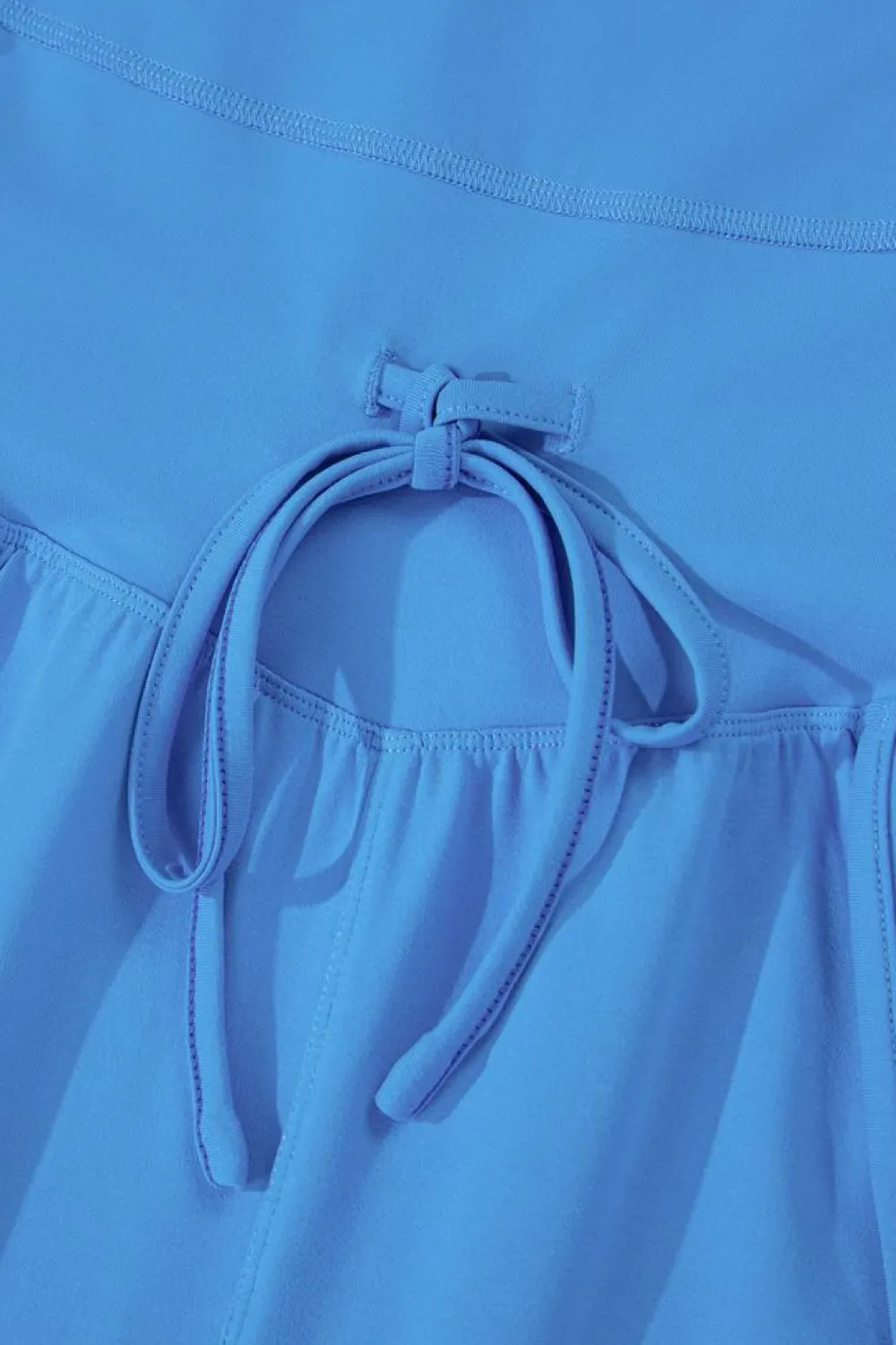 Best Dear-Lover Crossed Spaghetti Straps Drawstring Waist Sporty Romper Blue