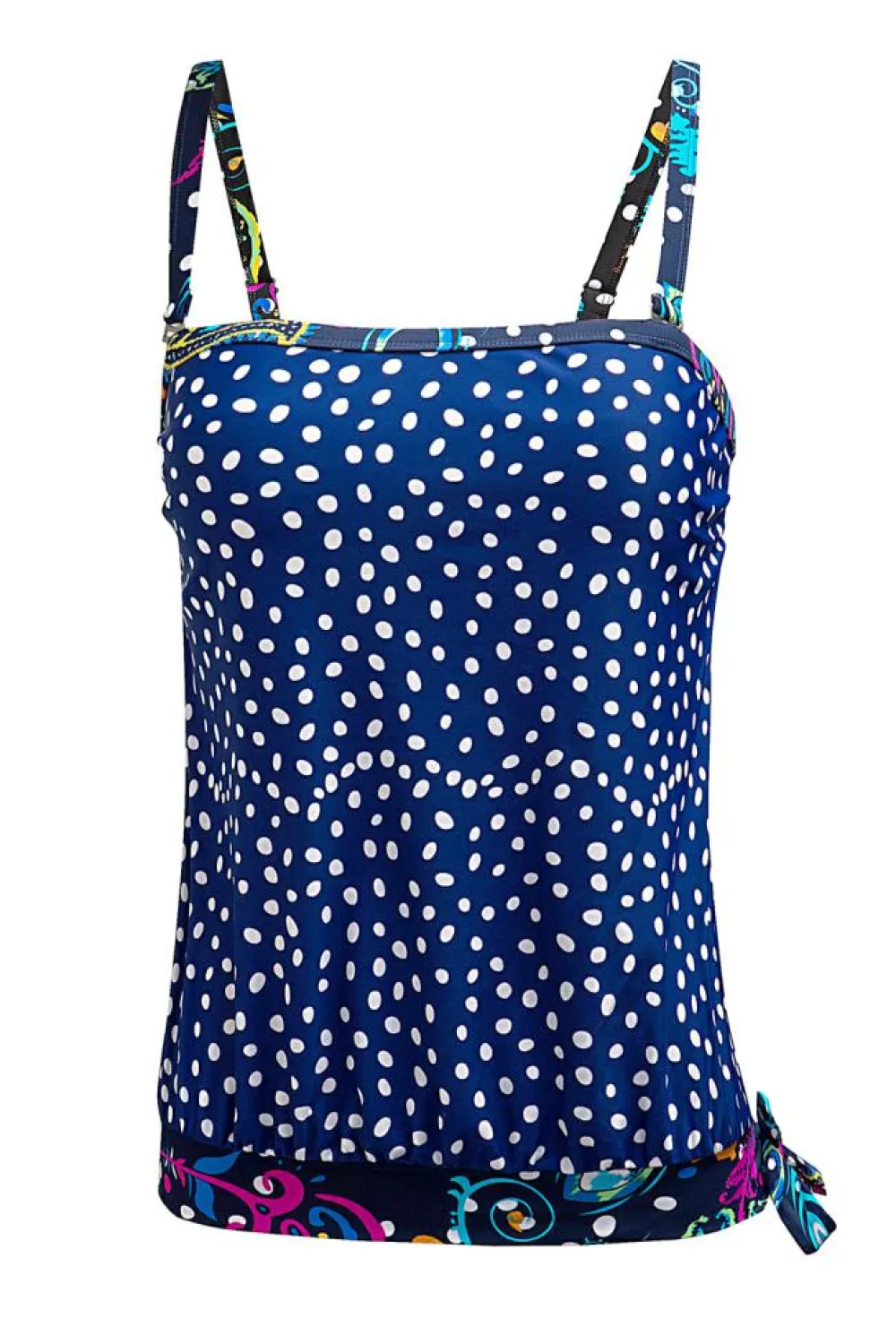 New Dear-Lover Dotted Print Tankini Swimwear Blue