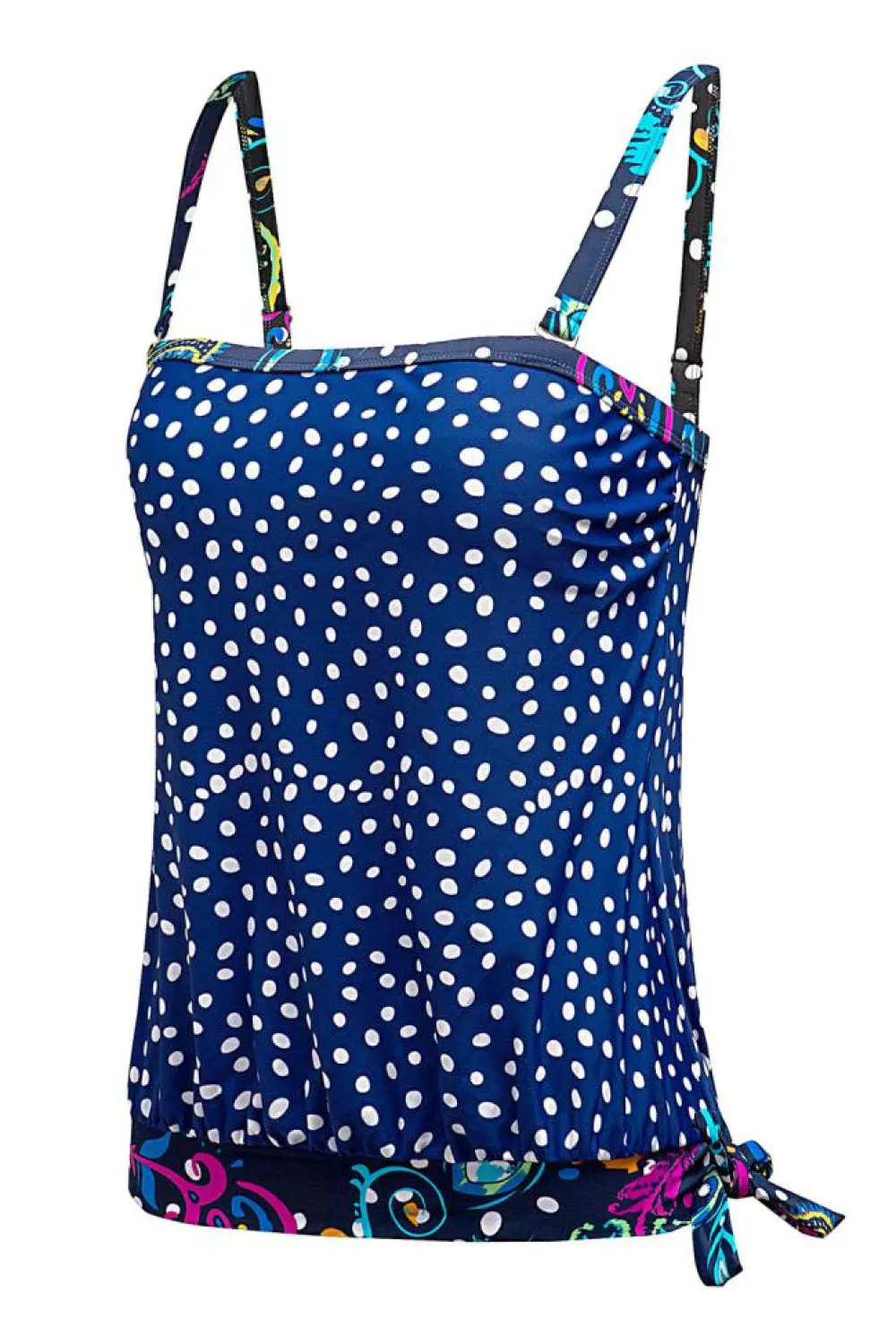 New Dear-Lover Dotted Print Tankini Swimwear Blue