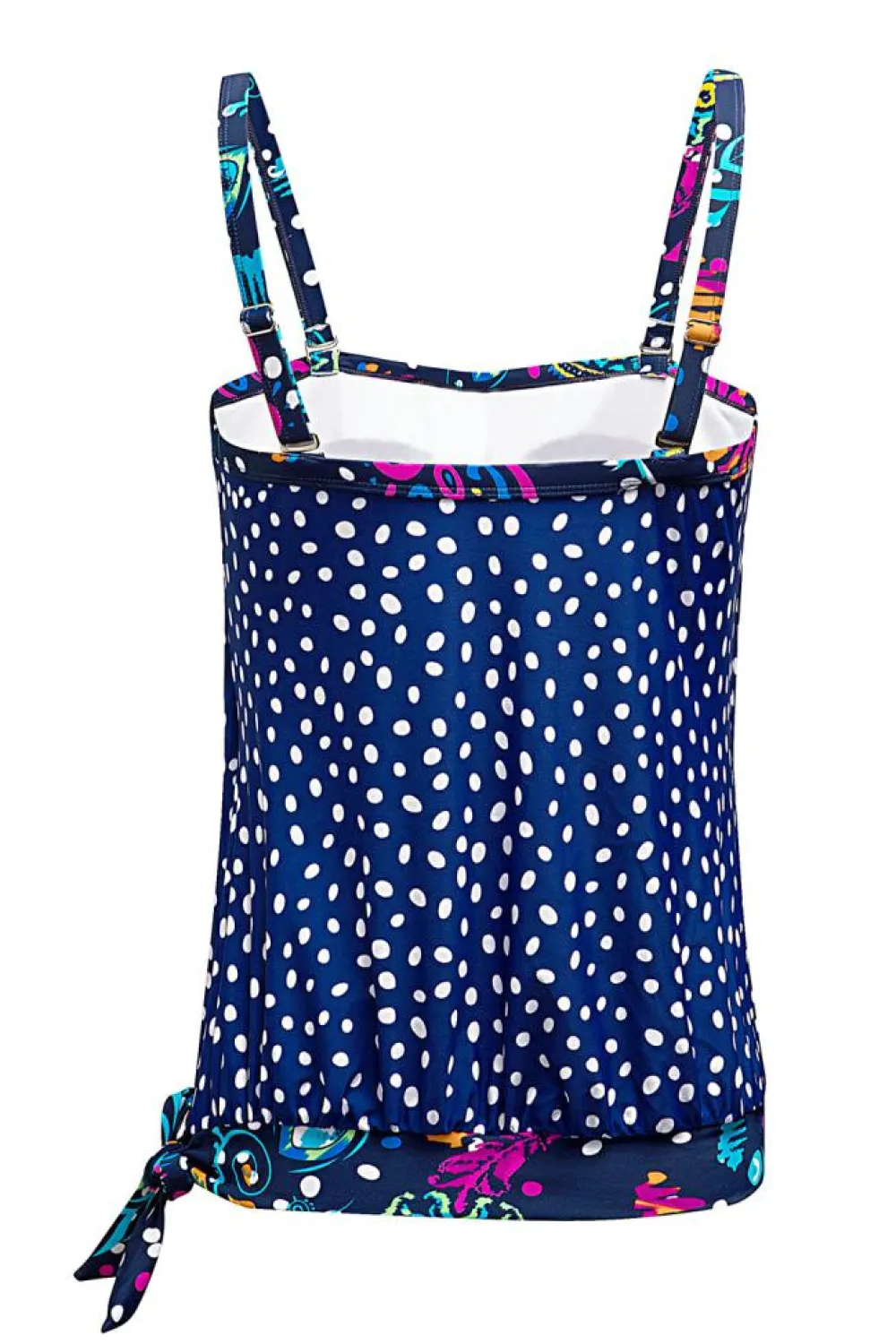 New Dear-Lover Dotted Print Tankini Swimwear Blue