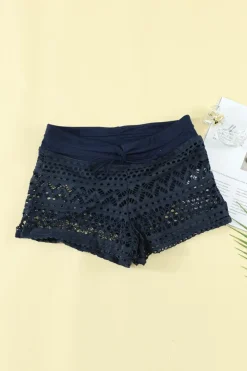 Discount Dear-Lover Lace Shorts Attached Swim Bottom Blue