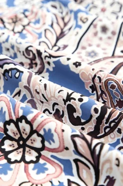 Outlet Dear-Lover Paisley Print Twist Detail Smocked Back Spaghetti Straps Long Dress Blue
