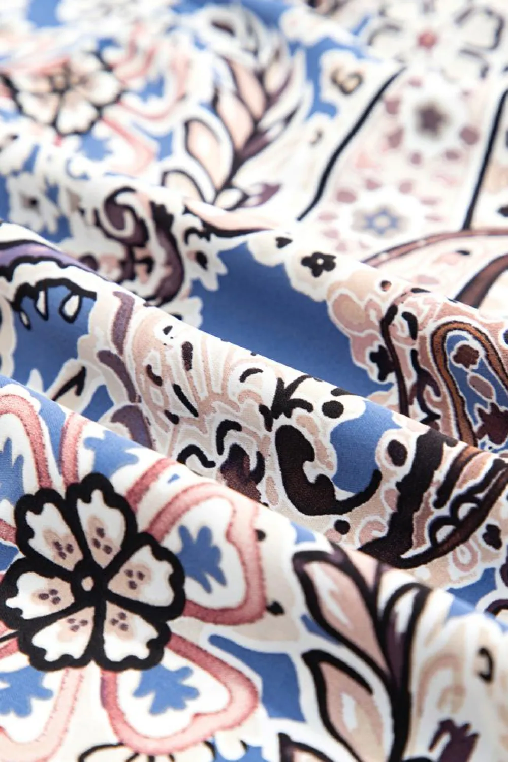 Outlet Dear-Lover Paisley Print Twist Detail Smocked Back Spaghetti Straps Long Dress Blue