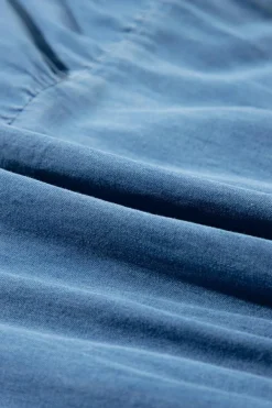 New Dear-Lover Sleeveless Tiered Chambray Maxi Dress Blue