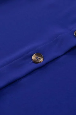 Sale Dear-Lover Spaghetti Strap Buttoned Tank Top Blue