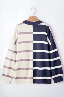 Outlet Dear-Lover Colorblock Oversized Sweater Blue Stripe