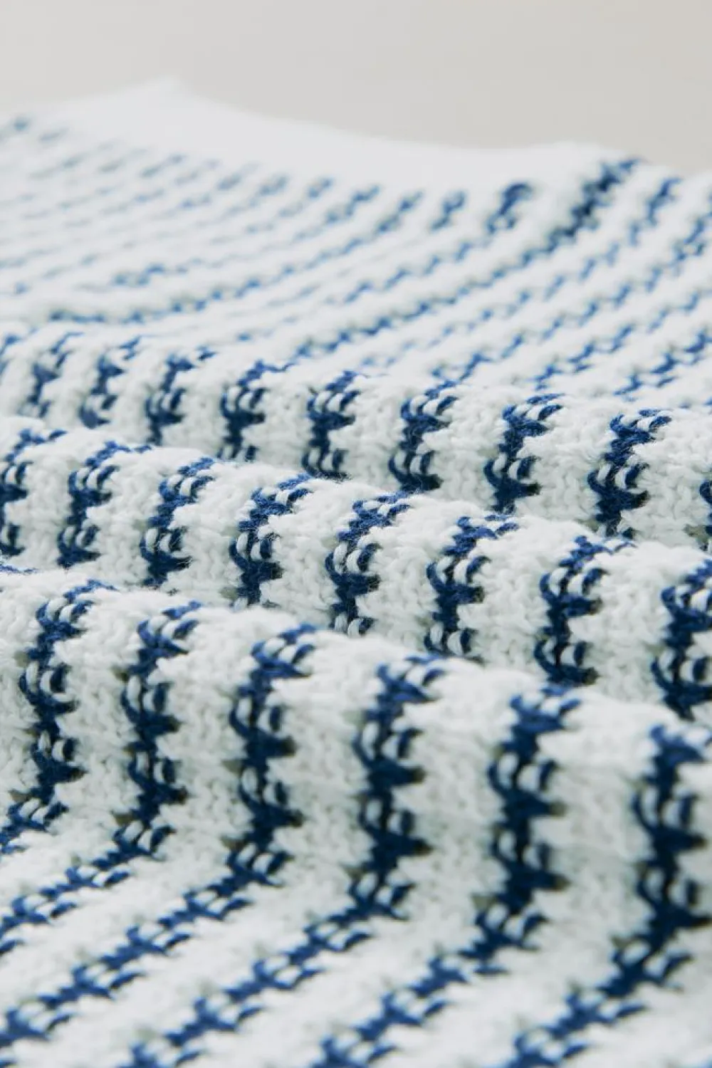Best Dear-Lover Ribbed Trim Loose Fit Knitted Sweater Vest Blue Stripe