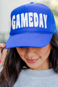 Best Dear-Lover GAME DAY Rugby Football Mesh Back Baseball Cap Bluing