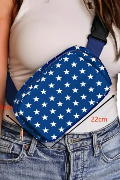 Discount Dear-Lover Independent Day Flag Star Printed Crossbody Bag Bluing