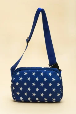 Discount Dear-Lover Independent Day Flag Star Printed Crossbody Bag Bluing