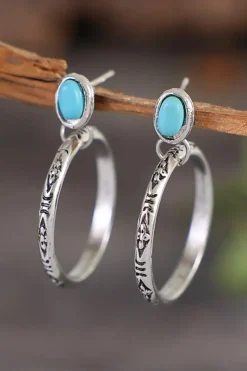 Online Dear-Lover Bold Ring Turquoise Stud Earrings Green