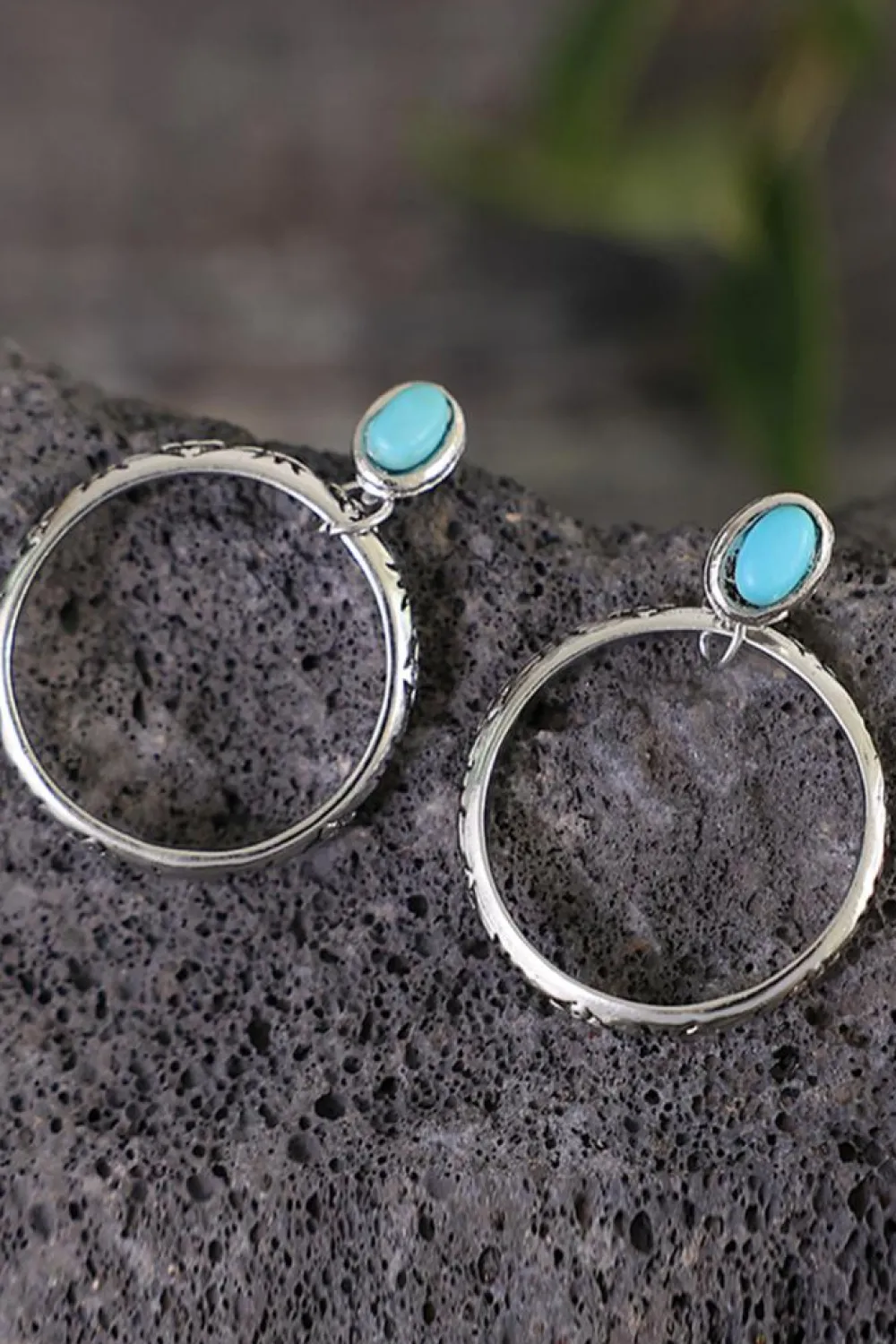 Online Dear-Lover Bold Ring Turquoise Stud Earrings Green