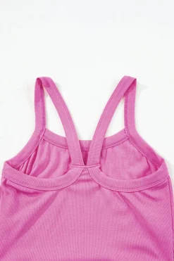 Sale Dear-Lover Athletic Ribbed Cropped Cami Top Bonbon