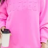 Discount Dear-Lover COFFEE Letter Embossed Casual Sweatshirt Bonbon