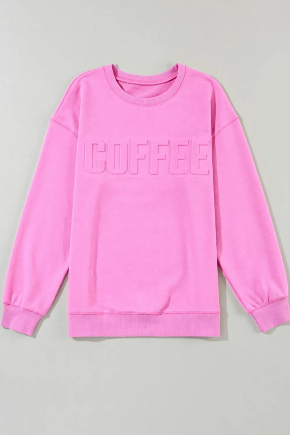 Discount Dear-Lover COFFEE Letter Embossed Casual Sweatshirt Bonbon